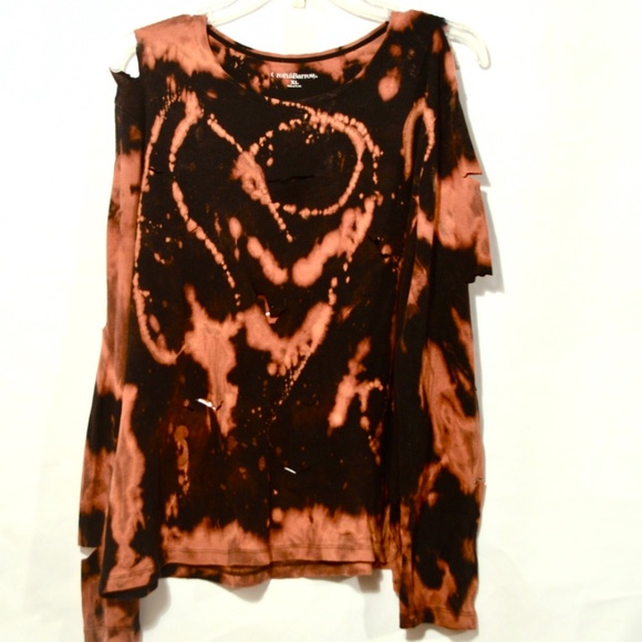 croft & barrow Tops - Punk Rock Grunge Altered Cotton Shirt Black Holes